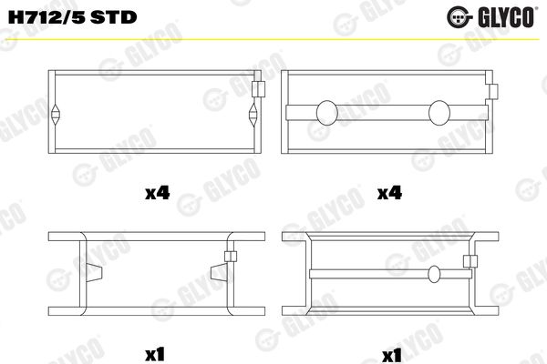 GLYCO H712/5 STD Crankshaft Bearing