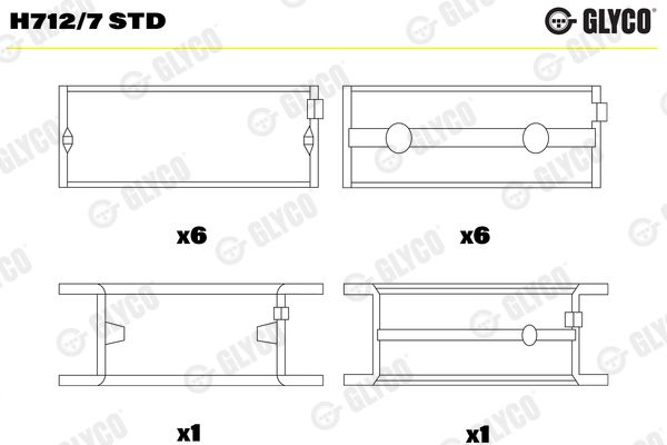 GLYCO H712/7 STD Crankshaft Bearing