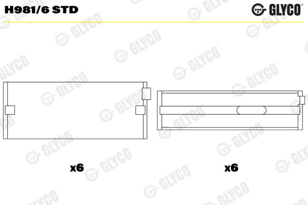 GLYCO H981/6 STD Crankshaft Bearing