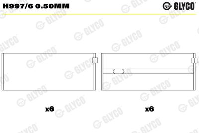 Crankshaft Bearing GLYCO H997/6 0.50mm