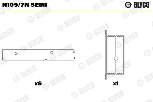 GLYCO N109/7N SEMI Camshaft Bearing