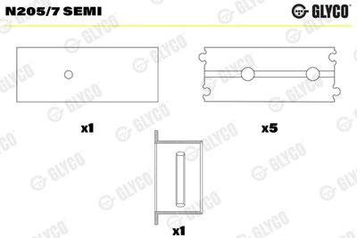 Camshaft Bearing GLYCO N205/7 SEMI