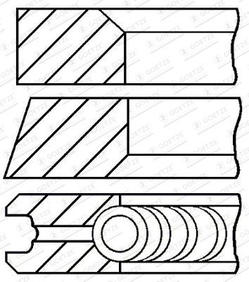 Piston Ring Kit GOETZE ENGINE 08-105400-00