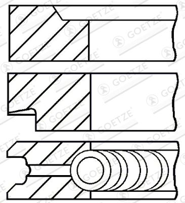 Piston Ring Kit GOETZE ENGINE 08-107100-00