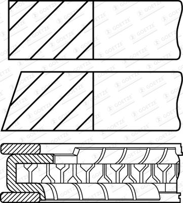 Piston Ring Kit GOETZE ENGINE 08-116107-00