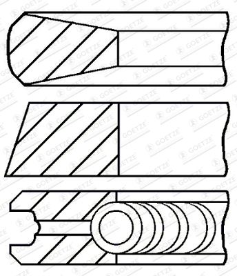 Piston Ring Kit GOETZE ENGINE 08-122208-00