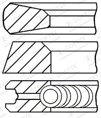Piston Ring Kit GOETZE ENGINE 08-142500-00