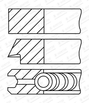 Piston Ring Kit GOETZE ENGINE 08-148307-00