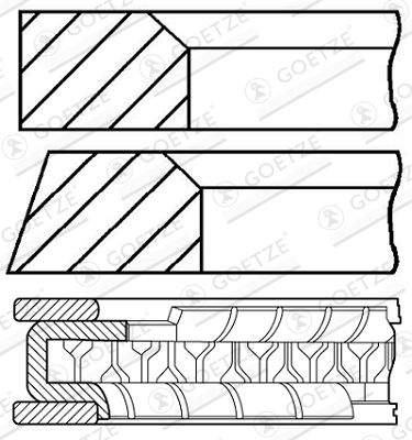 GOETZE ENGINE 08-154206-00 Piston Ring Kit
