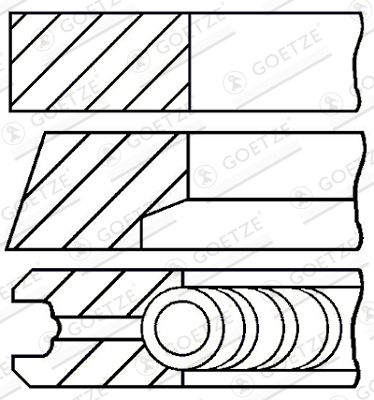 Piston Ring Kit GOETZE ENGINE 08-288807-00