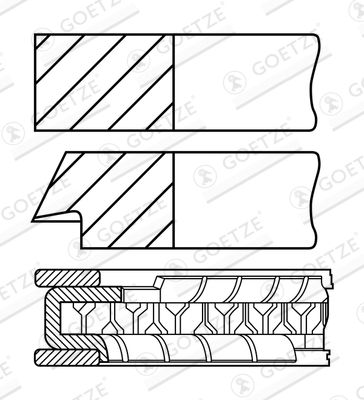 Piston Ring Kit GOETZE ENGINE 08-307300-10