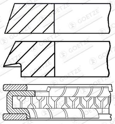 Piston Ring Kit GOETZE ENGINE 08-320400-10