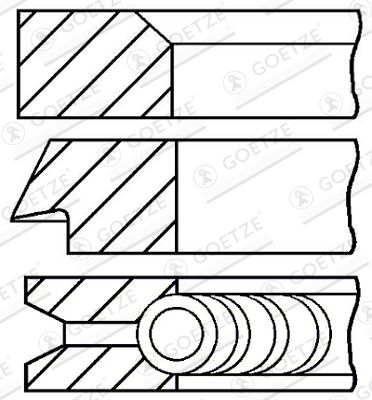 Piston Ring Kit GOETZE ENGINE 08-348600-00