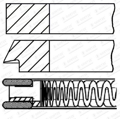 Piston Ring Kit GOETZE ENGINE 08-424407-00