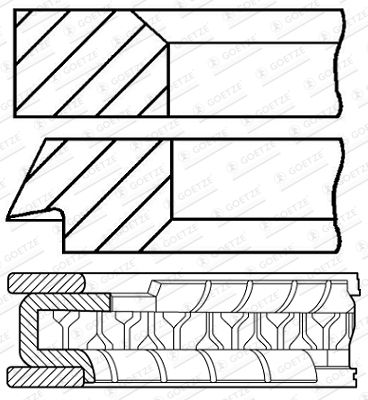 Piston Ring Kit GOETZE ENGINE 08-424807-10