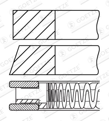 Piston Ring Kit GOETZE ENGINE 08-433900-00