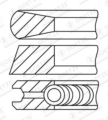 Piston Ring Kit GOETZE ENGINE 08-438800-10