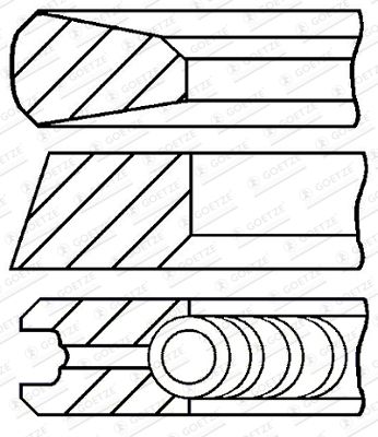 Piston Ring Kit GOETZE ENGINE 08-443200-00