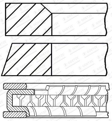 Piston Ring Kit GOETZE ENGINE 08-447200-00