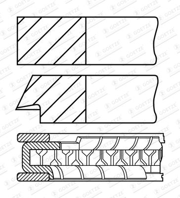 Piston Ring Kit GOETZE ENGINE 08-451900-00