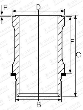 Cylinder Sleeve GOETZE ENGINE 14-112800-00
