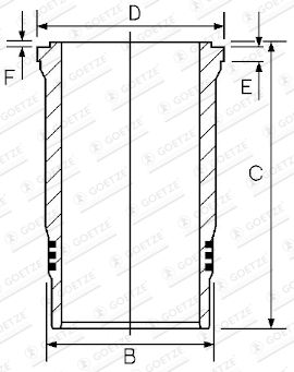 Cylinder Sleeve GOETZE ENGINE 14-450630-00