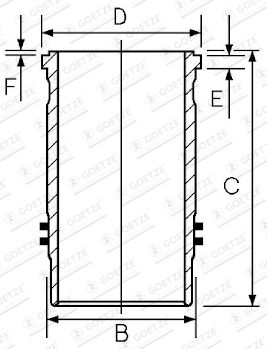 Cylinder Sleeve GOETZE ENGINE 14-451220-00