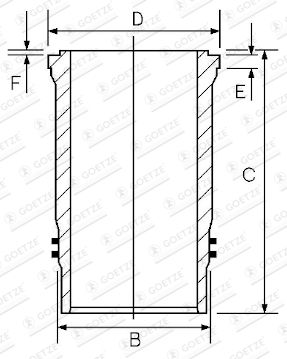 Cylinder Sleeve GOETZE ENGINE 14-456980-00