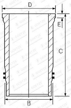 Cylinder Sleeve GOETZE ENGINE 15-480450-00