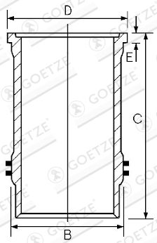 Cylinder Liner GOETZE ENGINE 15-610060-10