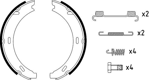 HELLA PAGID 8DA 355 050-301 Brake Shoe Set, parking brake