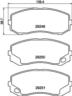 Brake Pad Set, disc brake HELLA PAGID 8DB 355 005-581