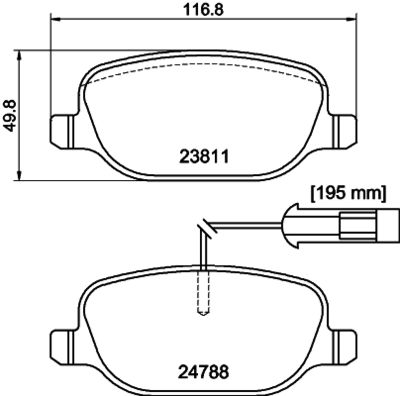 Brake Pad Set, disc brake HELLA PAGID 8DB 355 015-571