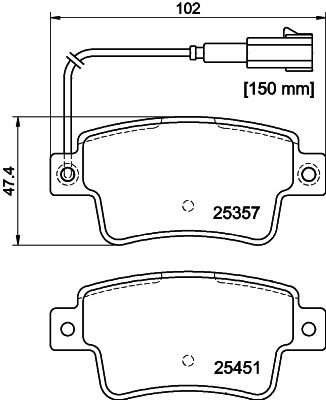 Brake Pad Set, disc brake HELLA PAGID 8DB 355 019-801