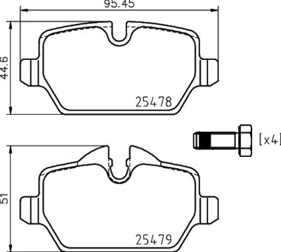 Brake Pad Set, disc brake HELLA PAGID 8DB 355 020-111