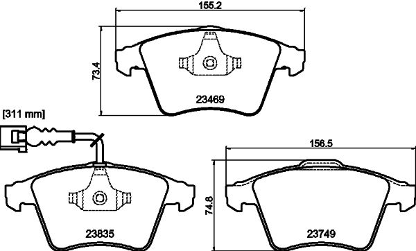 HELLA PAGID 8DB 355 021-221 Brake Pad Set, disc brake