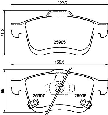 Brake Pad Set, disc brake HELLA PAGID 8DB 355 021-801