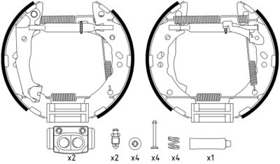 Brake Shoe Set HELLA PAGID 8DB 355 022-631