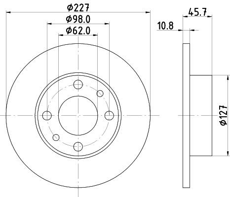 HELLA PAGID 8DD 355 100-361 Brake Disc