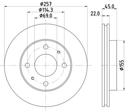 Brake Disc HELLA PAGID 8DD 355 103-291