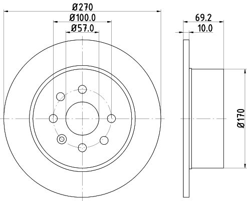 HELLA PAGID 8DD 355 104-661 Brake Disc