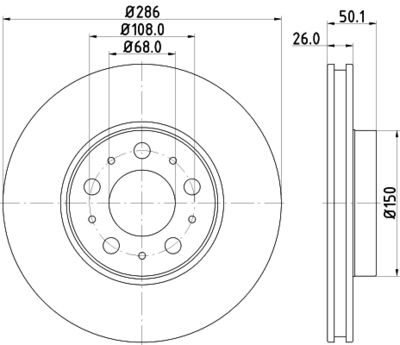 Brake Disc HELLA PAGID 8DD 355 107-051