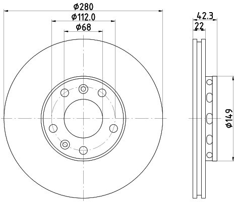 HELLA PAGID 8DD 355 113-321 Brake Disc