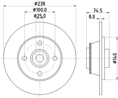 Brake Disc HELLA PAGID 8DD 355 113-441