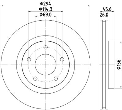 Brake Disc HELLA PAGID 8DD 355 115-911