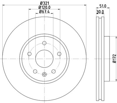 Brake Disc HELLA PAGID 8DD 355 116-041