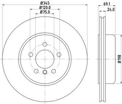 Brake Disc HELLA PAGID 8DD 355 119-281
