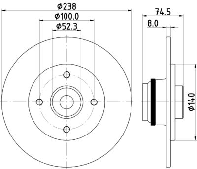 Brake Disc HELLA PAGID 8DD 355 123-351