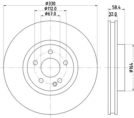 HELLA PAGID 8DD 355 123-501 Brake Disc