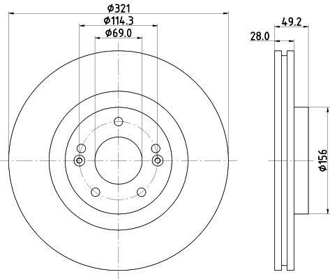 HELLA PAGID 8DD 355 131-351 Brake Disc